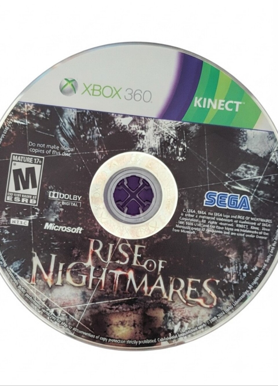 Rise of Nightmares – Xbox 360 Kinect, Disc Only NO CASE